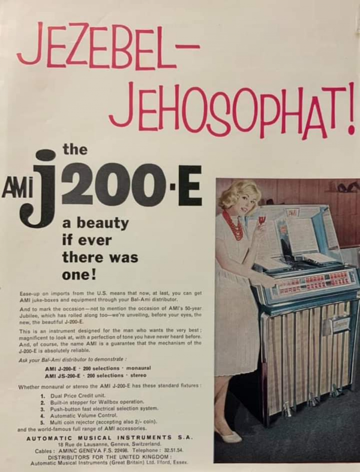 Model J200E Ad For Switzerland