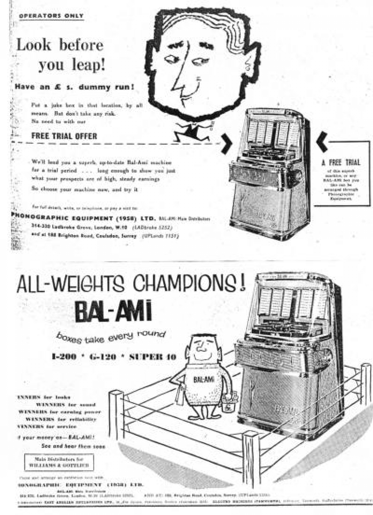 Another ad suggesting that BAL-AMi sold jukeboxes from different years all at the same time. 