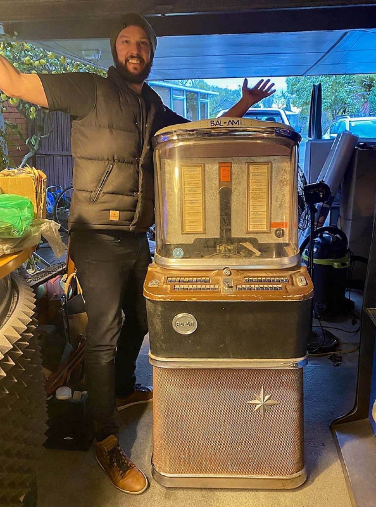 The new owner, Kyle, looks happy!