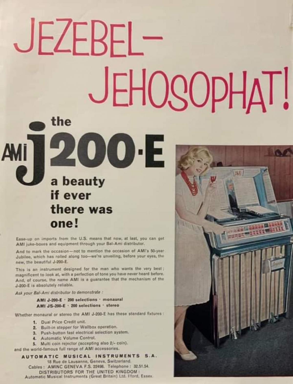 Model J200E ad for Switzerland 